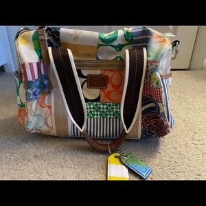Coach Scribble Patchwork Handbag/Satchel